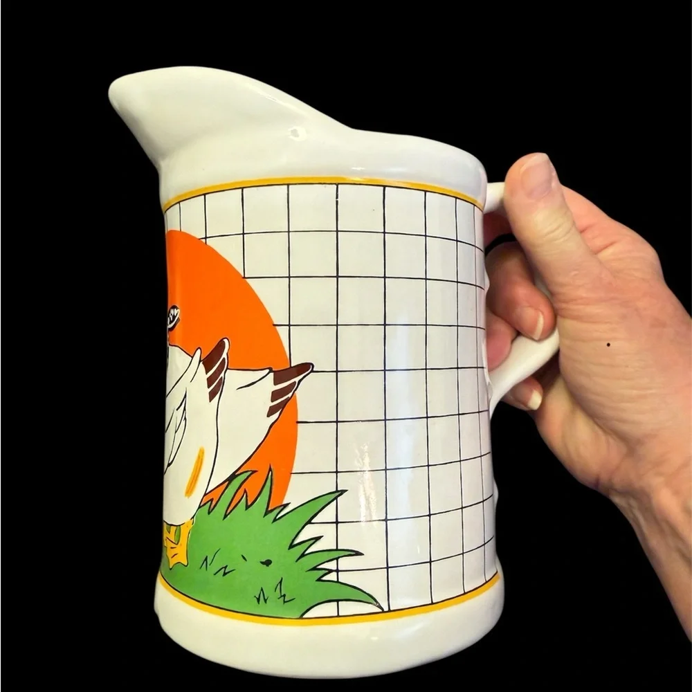 Vintage Duck Thened Pitcher with Measurements